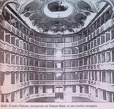 Una vecchia immagine del Teatro Falcone, incorporato nel Palazzo Reale